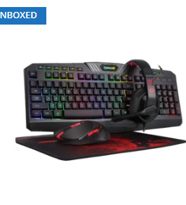REDRAGON 4IN1 Gaming Combo Mouse|Mouse Pad|Headset|Keyboard- UNBOXED