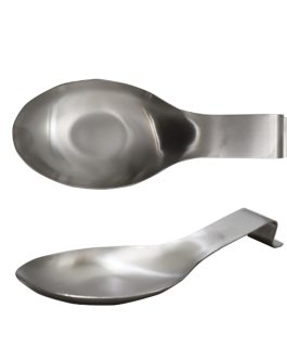 Flat silver spoon rest
