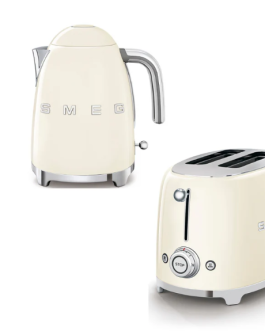 SMEG RETRO 1.7L KETTLE & 2 SLICE TOASTER CREAM COMBO
