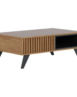 JERI CENTER TABLE - NOCE  MILANO / BLACK MATTE