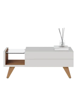 NORONHA CENTER TABLE - OFF  WHITE MATTE / FREIJO