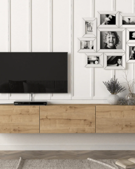 Armoire Damla Floating TV Stand - Light Brown