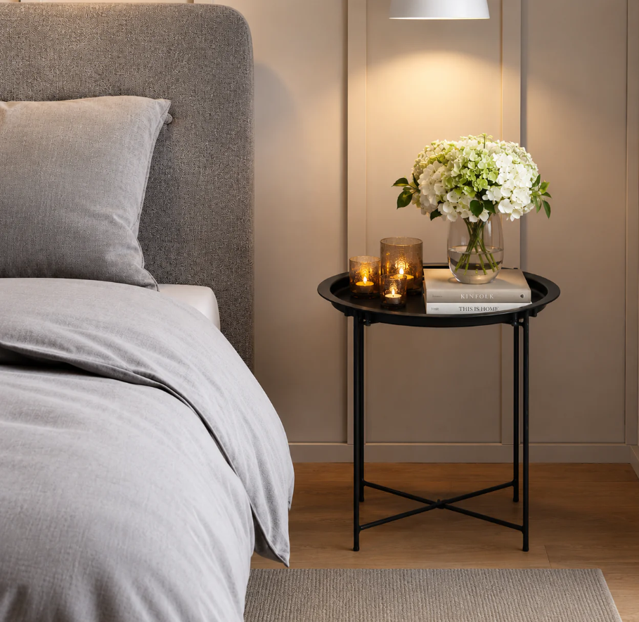Armoire Oval Folding Coffee Table | Black - Image 3