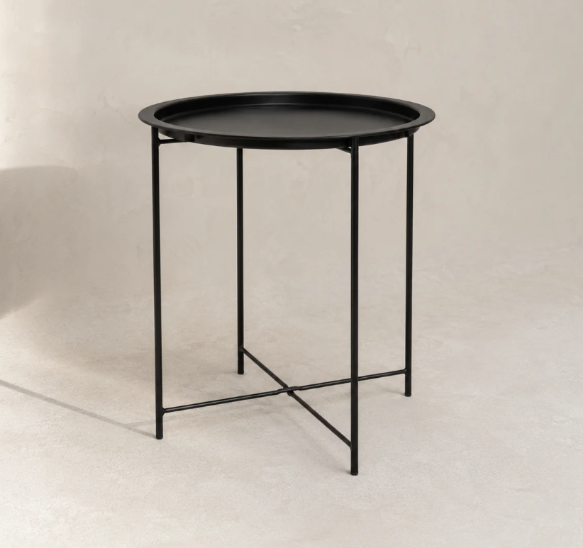 Armoire Oval Folding Coffee Table | Black