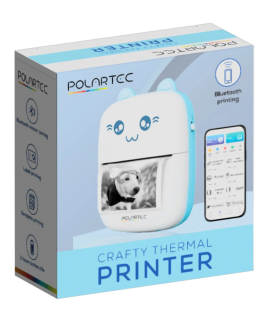 Polartec Crafty Mini Thermal Printer – Portable Bluetooth Inkless Printer for Photos, Labels & Notes