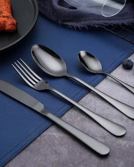 Stainless Steel Cutlery Set With Stand- 24pc