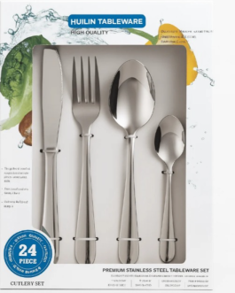 24PC Stainless Steel Cutlery Set - 46G - Silver