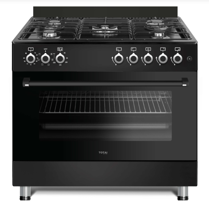 TOTAI TS 90CM 5BNR GAS STOVE ELECTRIC OVEN -BLK