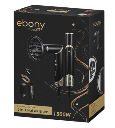 Carmen 5-in-1 Hot Air Brush - Ebony